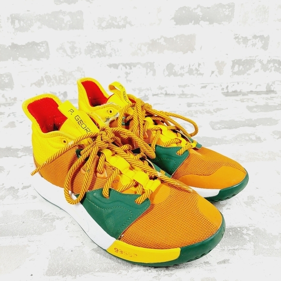 Nike PG 3 All Star  Orange Green High Top Lace Up Running Sneakers F1004 - Picture 4 of 13